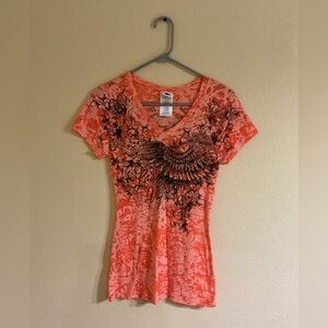 Harley-Davidson Women's Vivid Orange Tee with Graphic